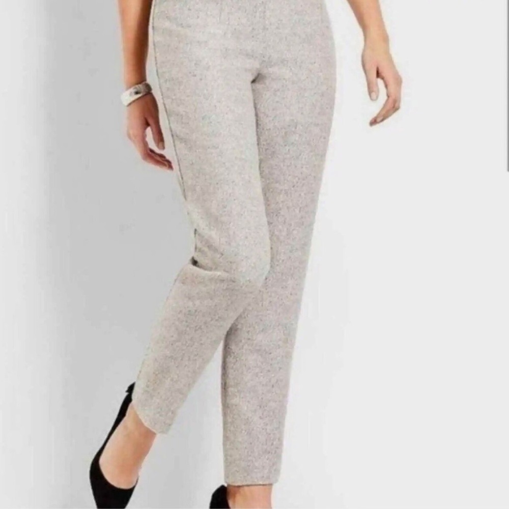 Talbots RSVP Womens Petite Wool Blend Pants Sequin Sparkle Tapered Leg Size 12P